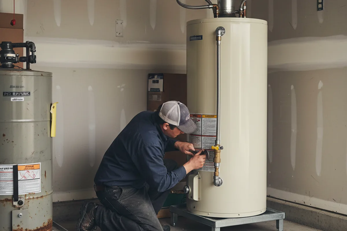 Water heater and shutoff valve replacement in Elmwood